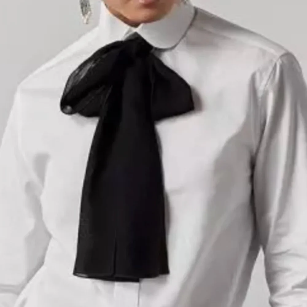 NWOT $995 Ralph Lauren Purple label Cormac Bow White Shirt - Picture 12 of 17